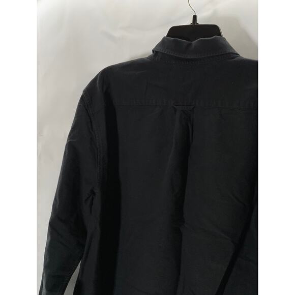 EVERLANE Men's Tall Black Solid Uniform Regular-Fit Button-Up Shirt SZ XL/T - Picture 4 of 8